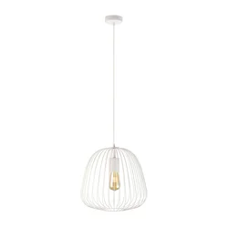 Luster na sajli OVELLA 1xE27/15W/230V, prečnik 36 cm, krem