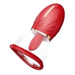 SuperLove Magic Tongue Pleasure 3in1 Sucking, Licking & Vibrating Red
