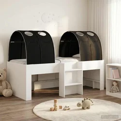 Krevet s Tunnels 4 pcs Bijela i crna Konstruirano drvo
