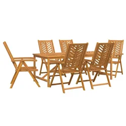 Vrtni set za objed 7 pcs Smeđa Čvrsto drvo akacije