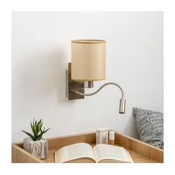 Brilagi - LED zidna lampa NUBILA 1xE27/25W/230V+LED/3W hrom/svetlo braon