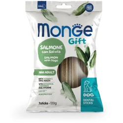 Monge Dental Mini Poslasica za male pse, Losos sa žalfijom, 120g