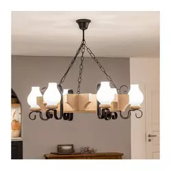 Brilagi - Luster na lancu QUEEN 6xE14/40W/230V hrast