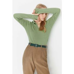 Trendyol Mint Polo Collar Knitwear Sweater