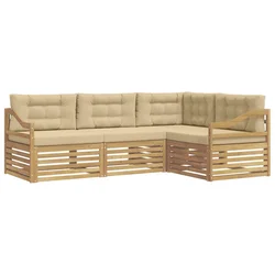 Set vanjskih sofa 4 pcs Bijela i bež 245,5 x 166,5 x 73 cm