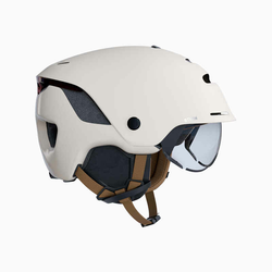 BTWIN Bež biciklistička kaciga s vizirom i zadnjim svetlom 900 L/59-62cm