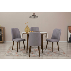 HANAH HOME Trpezarijski sto i stolice Vina 0701 Walnut Grey