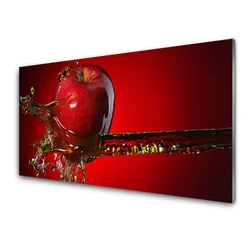 tulup.si Slika na akrilnem steklu Apple vode kuhinja 100x50 cm 4 obešalnika