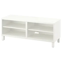 BESTA TV-omarica, bela, 120x40x48 cm