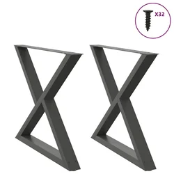 Noge za blagovaonski stol 2 kom. antracit 90 x (72-73,3) cm čelik