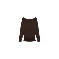 Bershka Majica temno rjava