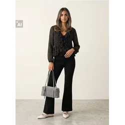 Sinsay - Flare pantalone sa viskozom - crno