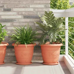 Kružni Pladanj za Cvijeće 6 pcs Crvena cigla O 27 x 2,5 cm