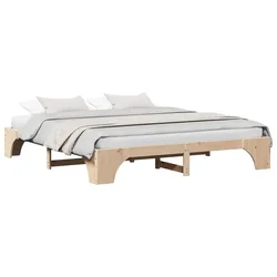 Vidaxl Konstrukcija postelje Naravna 180 x 200 cm Masivno borovo les
