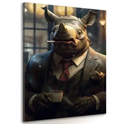 Slika živalski gangster nosorog - 80x120