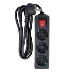 MicroConnect 3x Schuko 5m podaljšek s stikalom, črn, MC-GRU0035BS