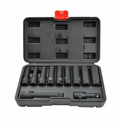 awtools Black Line 1/2 komplet dolgih udarnih nastavkov, 11 kosov