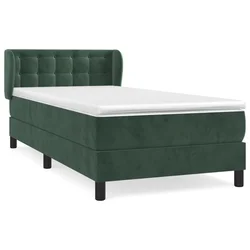 Vidaxl Box spring postelja z vzmetnico temno zelen 90x190 cm žamet