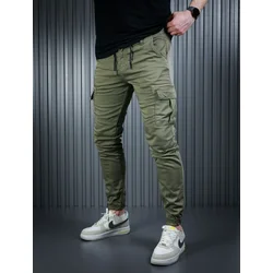 Denistar Muške pantalone 100/2541, Kargo, Maslinaste