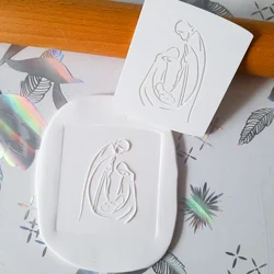 KREATIVNI SLATKIŠI Modla za kolače i ukrase Rođenje Hrista Porodica, 6 cm, Bela