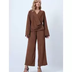 Trend Alaçati Stili Hlačni kostim rjava