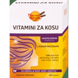 NATURAL WEALTH Vitamini za kosu sa pirinčanim proteinima, 60 Kapsula