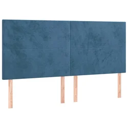 Vidaxl Vzglavje postelje temno modro 160x5x118/128 cm žametno
