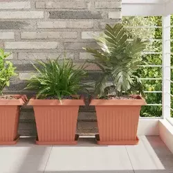 Kvadratna posuda za cvijeće 6 pcs Crvena cigla Plastika