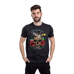 011Shop Muška majica kratkih rukava Politička, Crna