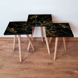 HANAH HOME Set 3 stočića 3Shp184 Black