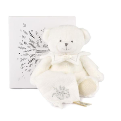 Doudou Darilni set Plišasti medvedek z odejo 30 cm bež