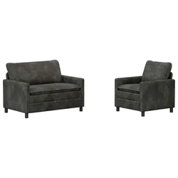 Vidaxl Kavčna garnitura 2 pcs Antracit Poliester