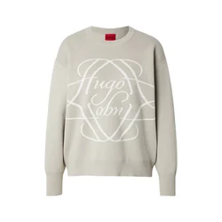 HUGO Pulover Siennale ecru / bela