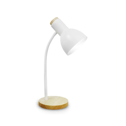 Stona lampa MARMA 1xE27/40W/230V bela/kaučukovo drvo