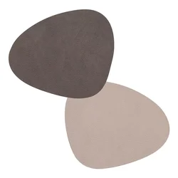 LINDDNA Podstavek za kozarce, dolžina: 110 mm, Curve, Double, Nupo, Kaviar/Glina, Rjava