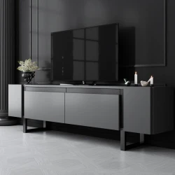 Hanah Home TV Komoda Yildiz, 180x50x30 cm, Antracit-Crna