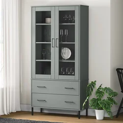 Regal za knjige sivi 85 x 35 x 172,5 cm od masivnog drva OSLO