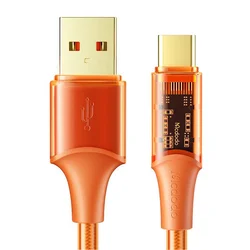 MCDODO CA-2093 KABL 6A, USB-A na TIP-C, DUŽINA 1.8m, ORANŽ, Transparent