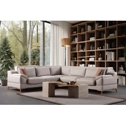 Atelier del Sofa Ugaona garnitura na razvlačenje Aqua, 275x300x100 cm, Bež