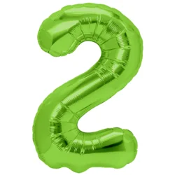 PartyPal Folija balon številka 2 TWO zelen rojstni dan 100 cm