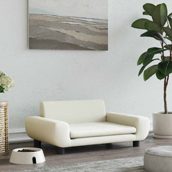 Krevet za pse krem 70 x 45 x 33 cm baršunasti