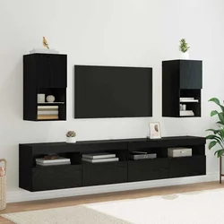 Zidni TV ormari Zidne 2 pcs Crni hrast 30,5 x 30 x 60 cm