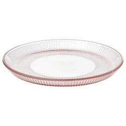 HAVSGÄDDA Desertni tanjir, dezen na pruge/roze, 21 cm