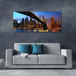 tulup.si Slika na platnu Bridge mesto vode 140x70 cm