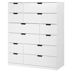 NORDLI Komoda,12 fioka, bela, 120x145 cm