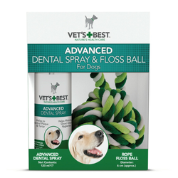 Vets Best Advanced Dental pršilo 120ml+ zobna nitka (igračka)