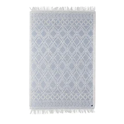 Tom Tailor ROČNO TKANA PREPROGA Colored Macrame four 140/200 cm tkano krem barve, pastelno modra