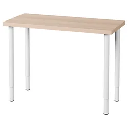 LINNMON / OLOV Radni sto, belo b. im. hrastovine/bela, 100x45 cm
