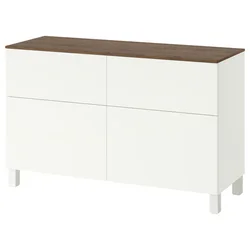 BESTA Komb.odlaganje s vratima/fiokama, bela/Lappviken/Stubbarp bela, 120x42x75 cm