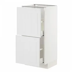 METOD / MAXIMERA Podni element,2 fioke, bela/Stensund bela, 40x37 cm